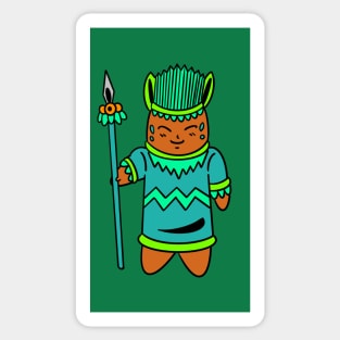 Cartoon spear warrior Sticker